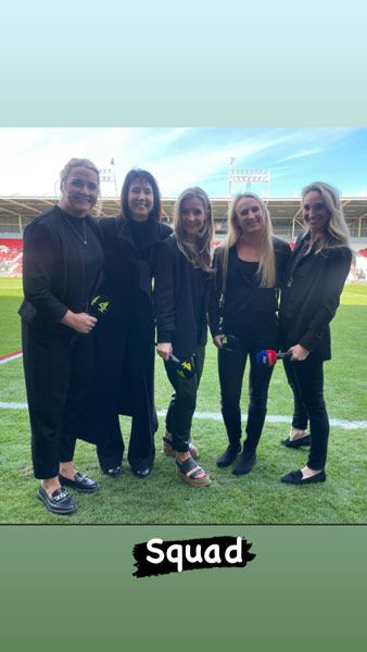helen skelton rugby pitch black outfit