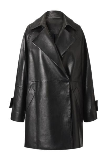 Katie Holmes’ coveted leather coat from Tove is now on sale - shop now ...