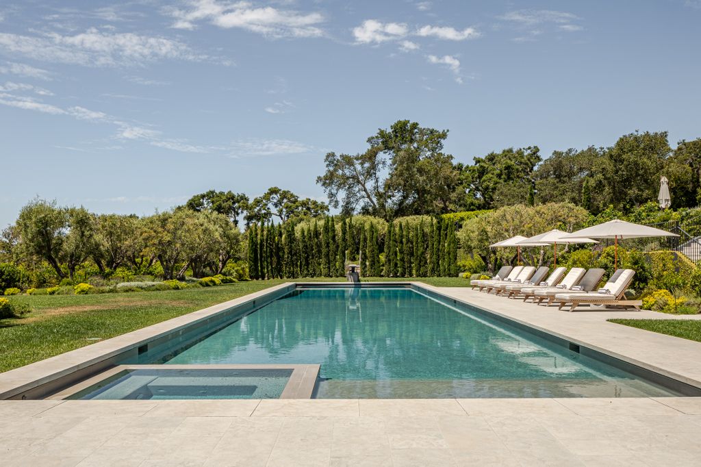 The pool area of Gwyneth Paltrow's Montecito guest home listed on Airbnb