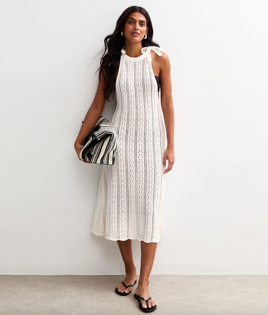 New Look white crochet dress
