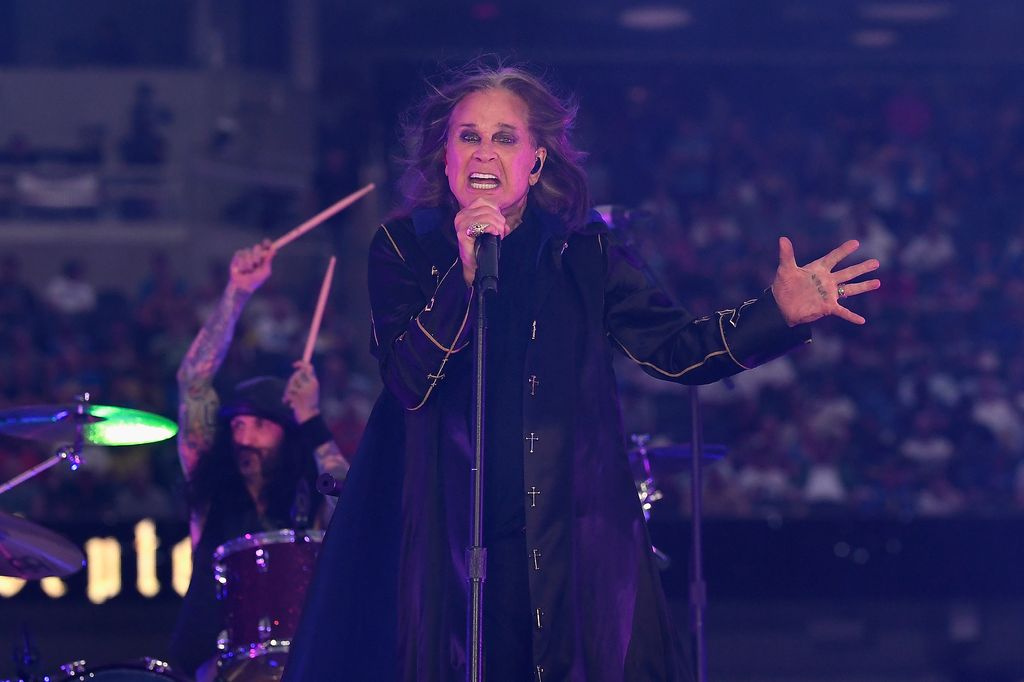 Ozzy Osbourne performs during half-time of the NFL game between the Los Angeles Rams and the Buffalo Bills at SoFi Stadium on September 08, 2022 in Inglewood, California