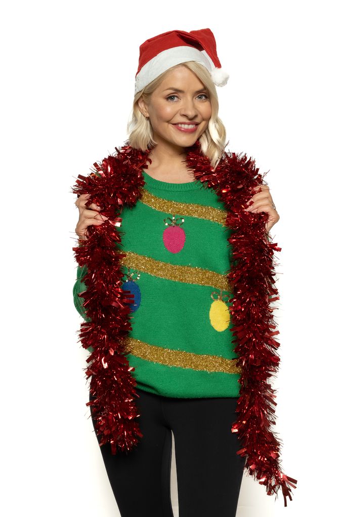 Holly Willoughby wearing a Santa's hat