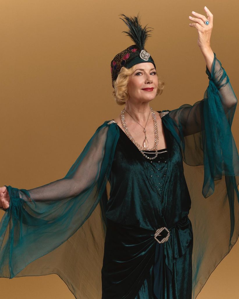 Glynis Barber dressed in teal to appear in Death on the Nile on stage