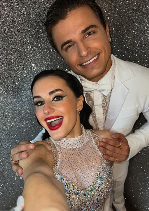 Amber Davies and Nikita Kuzmin smiling together