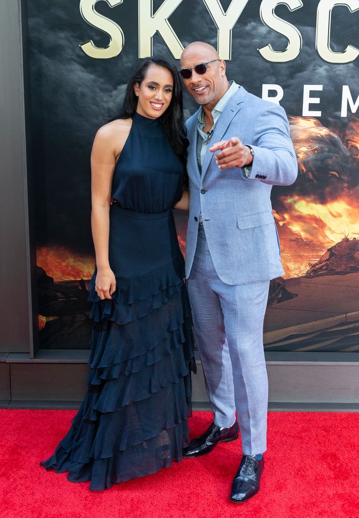 Simone Johnson and Dwayne Johnson attend the premiere of Skyscraper at AMC Loews Lincoln Center