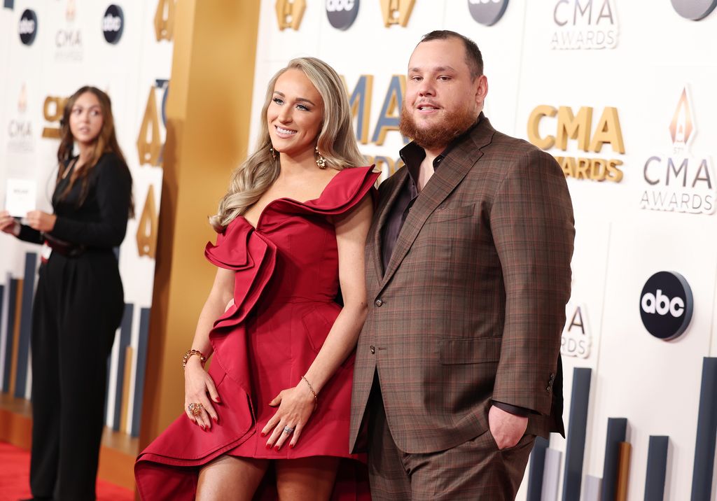 photo of luke combs and wife nicole cmas 2023