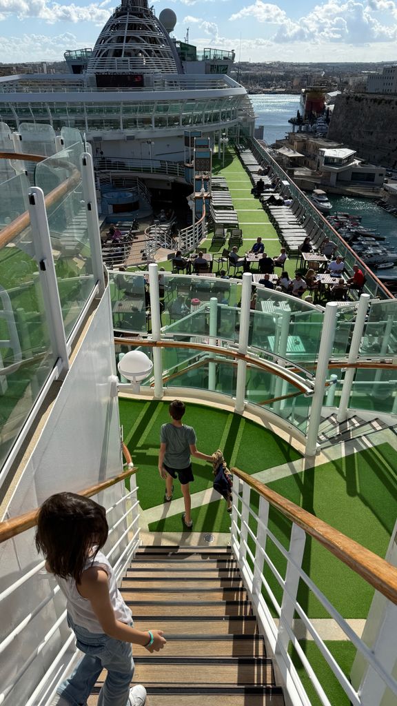 Children on the deck of P&O cruise ship Azura