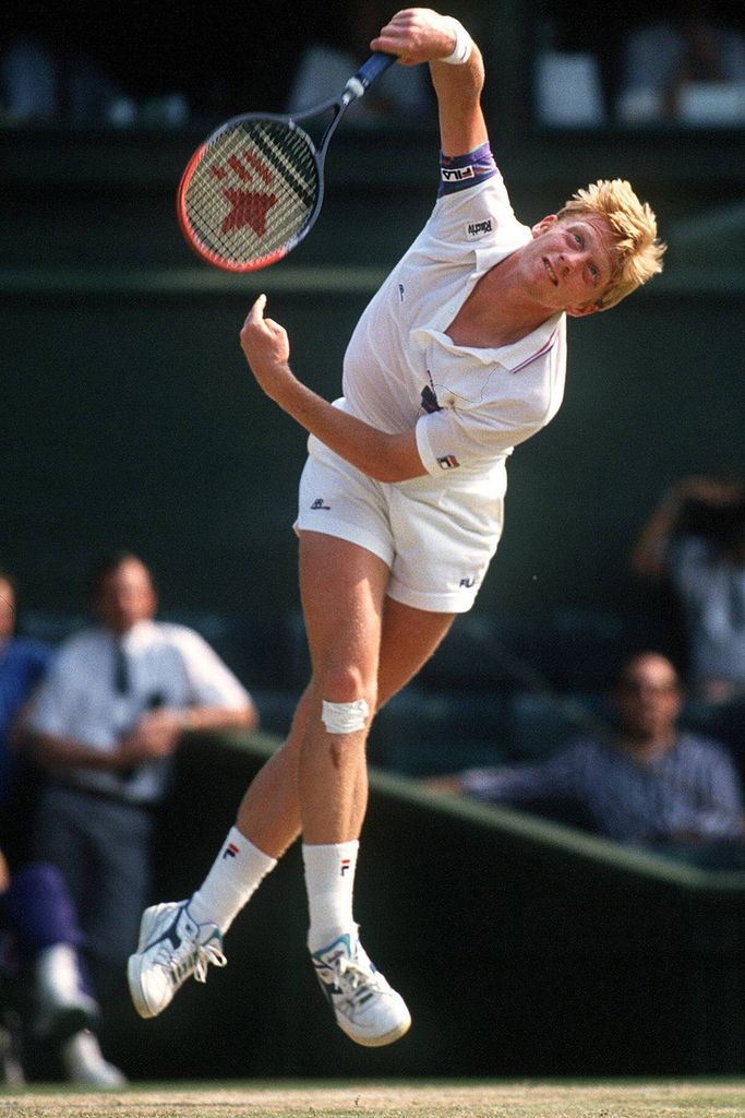 Boris Becker playing at Wimbledon