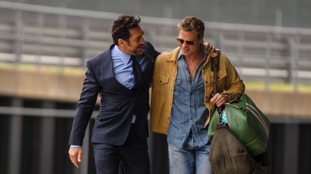 Javier Bardem as Ruben Cervantes and Brad Pitt as Sonny Hayes