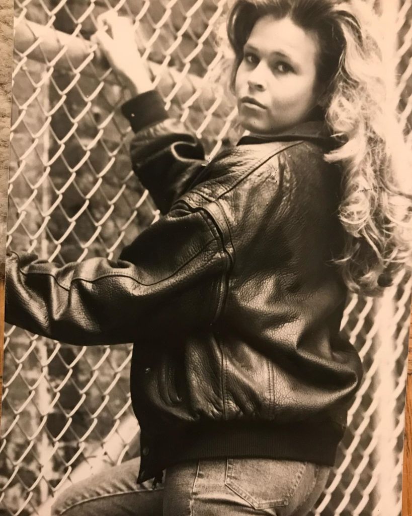 chelsea handler in twenties wearing leather jacket