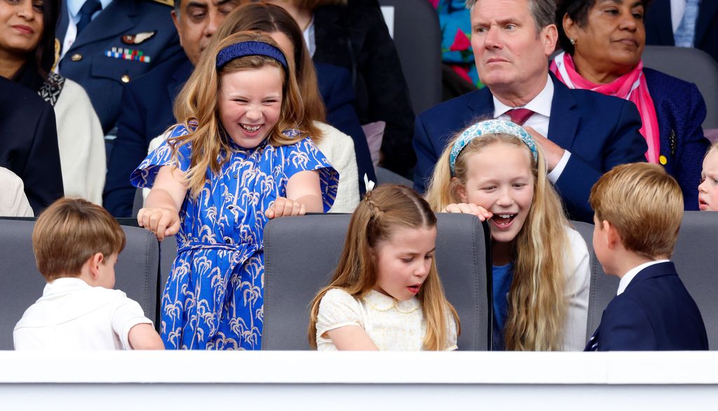 Mia and Savannah with George, Charlotte and Louis at the Platinum Jubilee celebrations