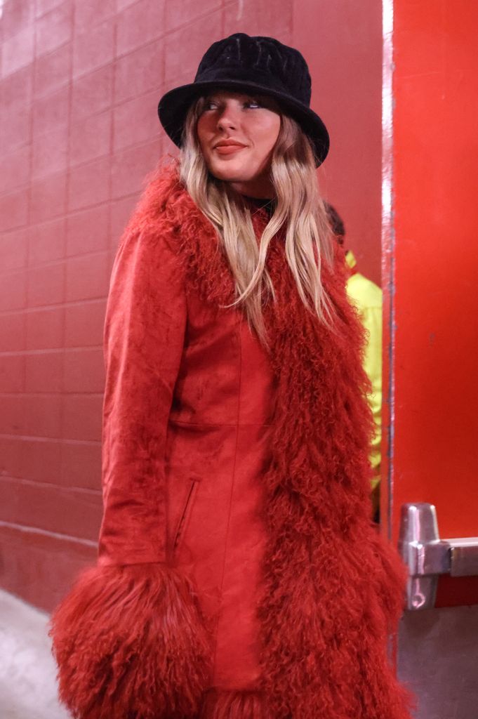 Taylor Swift arrives at the stadium before an NFL game between the Houston Texans and Kansas City Chiefs on December 21, 2024 at GEHA Field at Arrowhead Stadium in Kansas City, MO