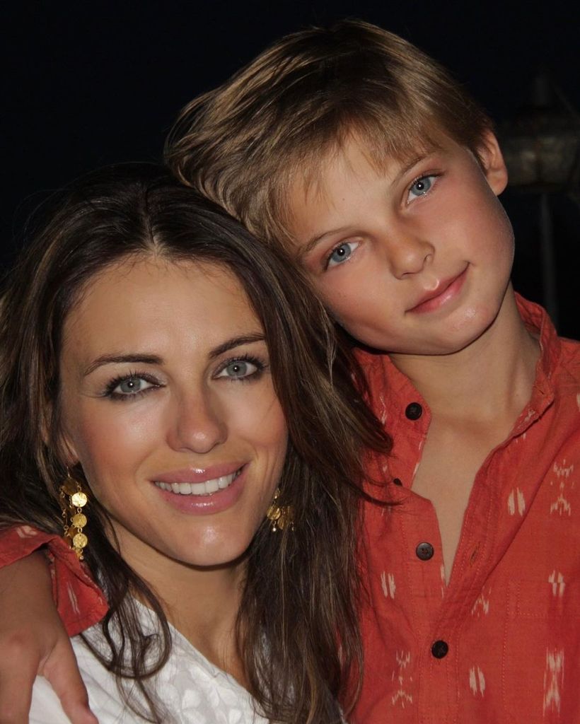 Elizabeth Hurley and a young Damian Hurley in a throwback shared on Instagram