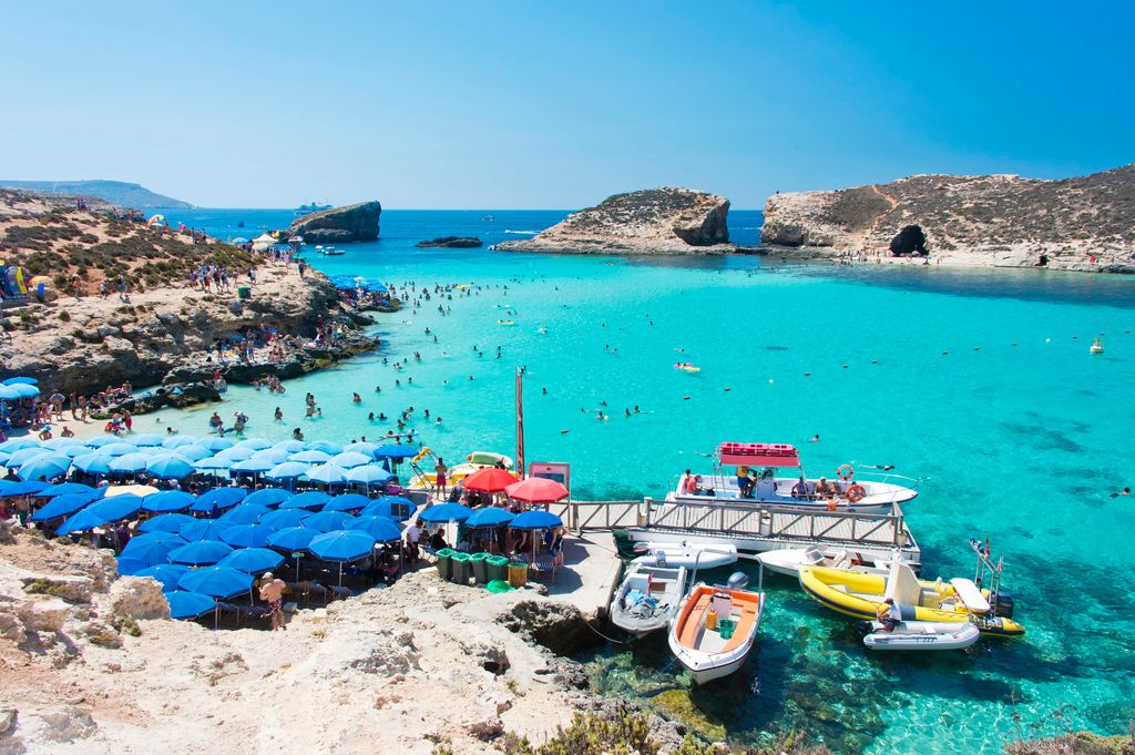 The Blue Lagoon is one of the best beaches in Malta, situated between the island of Comino and the islet of Cominotto.