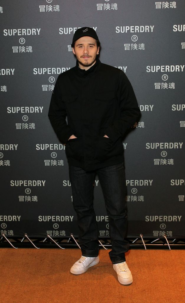LONDON, ENGLAND - NOVEMBER 09: Brooklyn Beckham attends the launch of Superdry's new flagship store on Oxford Street with Brooklyn Beckham on November 09, 2021 in London, England. (Photo by David M. Benett/Dave Benett/Getty Images for Superdry)