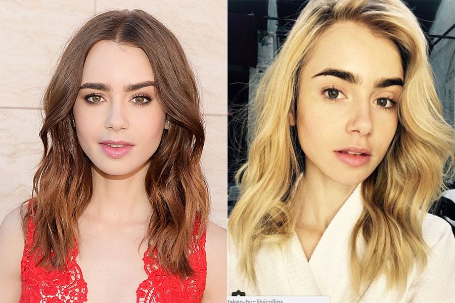 lilly collins hair transformation