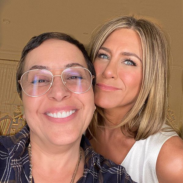 Jennifer Aniston and makeup artist Angela Levin pose together
