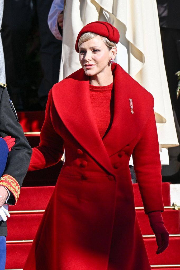 Princess Charlene of Monaco looked sublime in scarlet