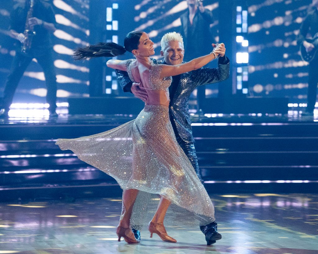 Actor Corey Feldman and pro Jenna Johnson