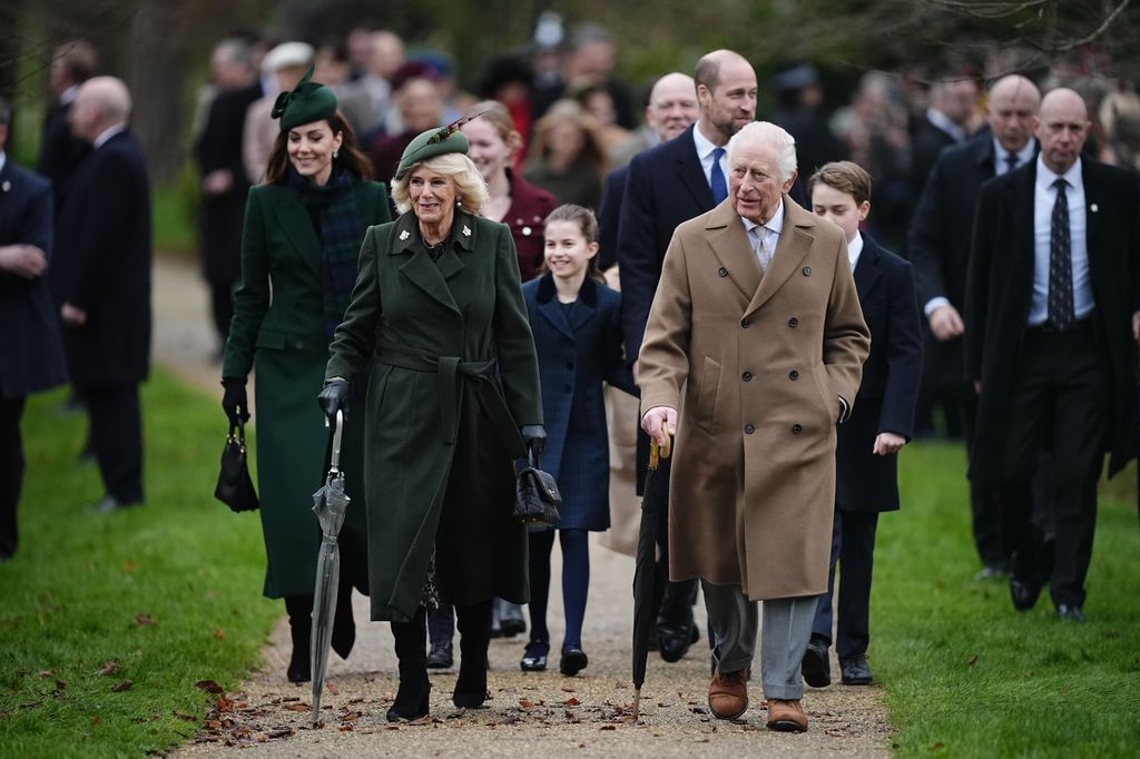 King Charles and Queen Camilla walking