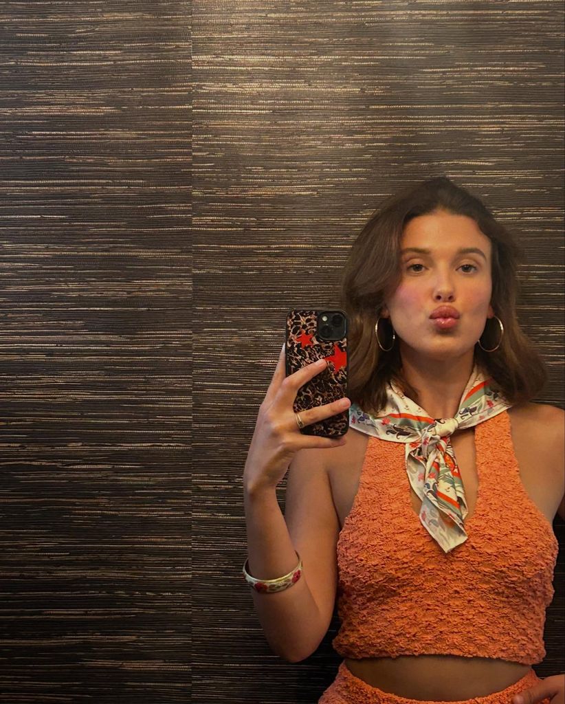 She elevated her summer fit with a cool-girl neckerchief