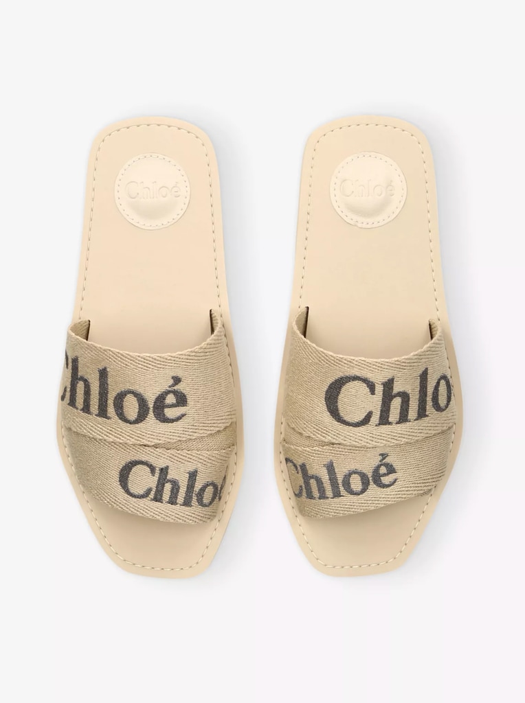 A pair of Chloé sandals photographed on a white background