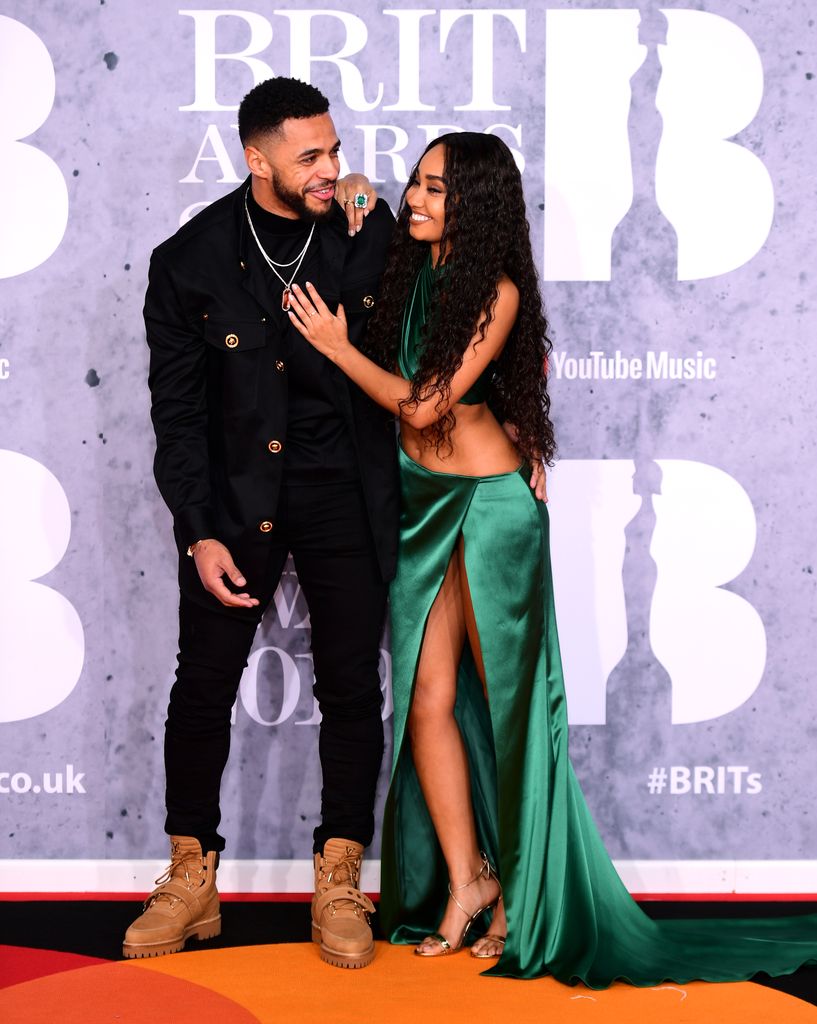 Andre Gray and Leigh-Anne Pinnock attending the Brit Awards 2019 at the O2 Arena, London