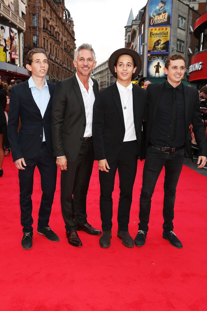 Gary Lineker with sons Angus, Tobias and George