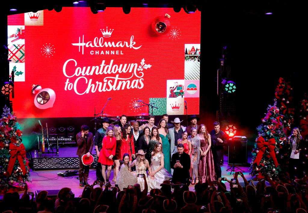 Tyler Hynes, James Denton, Sharon Lawrence, Hunter King, Paul Campbell, Erin Cahill, Autumn Reeser, B.J. Britt, Erin Cahill, Brooke DâOrsay, Ashley Williams, Luke Benward, Lacey Chabert, Rachel Boston, Kimberley Sustad, Wes Brown, Jonathan Bennett , Rob Mayes, Eliza Maher, Nikki DeLoach, Benjamin Ayres, Sarah Drew, and Peter Mooney attend Hallmark Channel's "Countdown To Christmas" Kick-Off Event at Category 10 on October 16, 2025 in Nashville, Tennessee