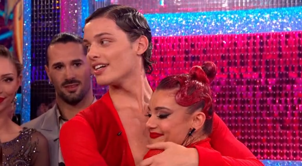Bobby Brazier hugging Dianne Buswell on Strictly