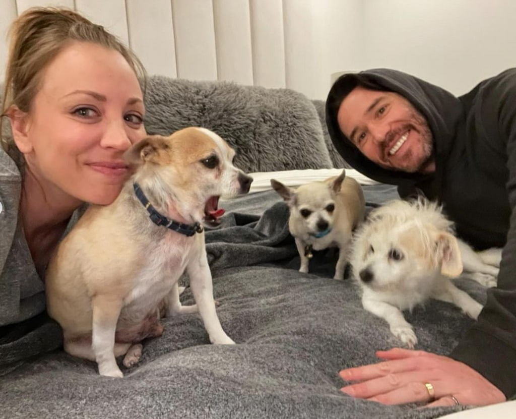 Photo shared by Kaley Cuoco on Instagram in a tribute post to her late dog, Dumps