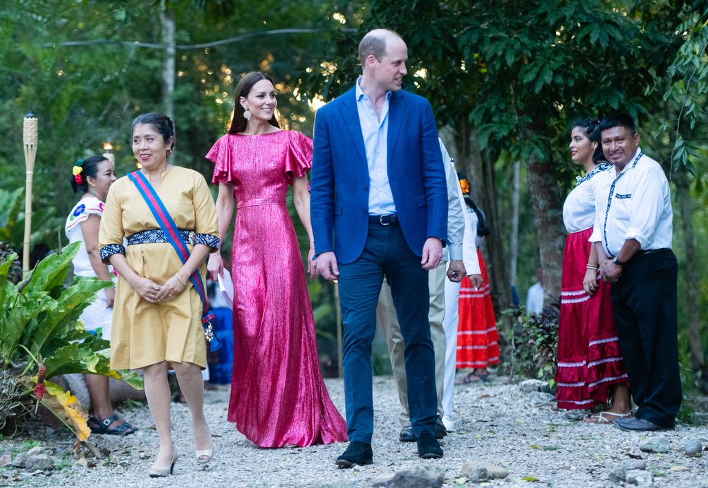 Kate and william outside in belize at night