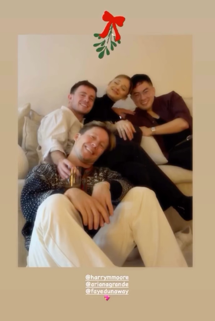 Ariana Grande celebrating Christmas with friends