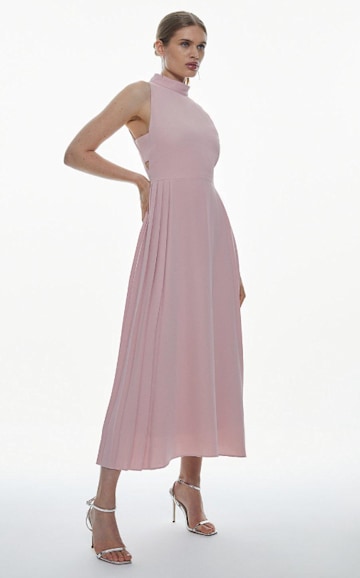 karen millen blush pink midi dress 