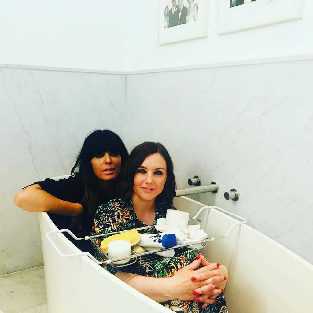 Claudia Winkleman gave Sali Hughes a tour of her bathroom for a beauty video