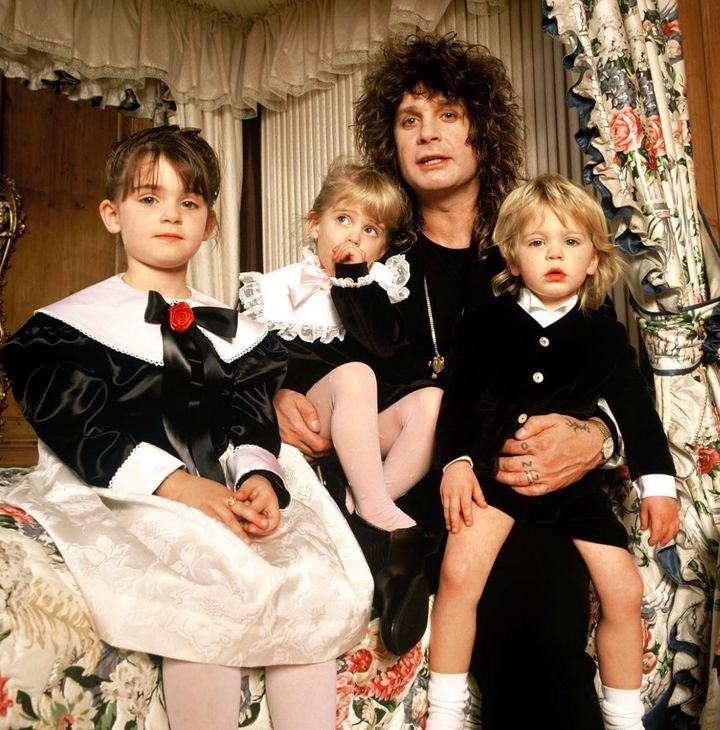 Ozzy Osbourne with Kelly, Jack and Aimee in the 1980s