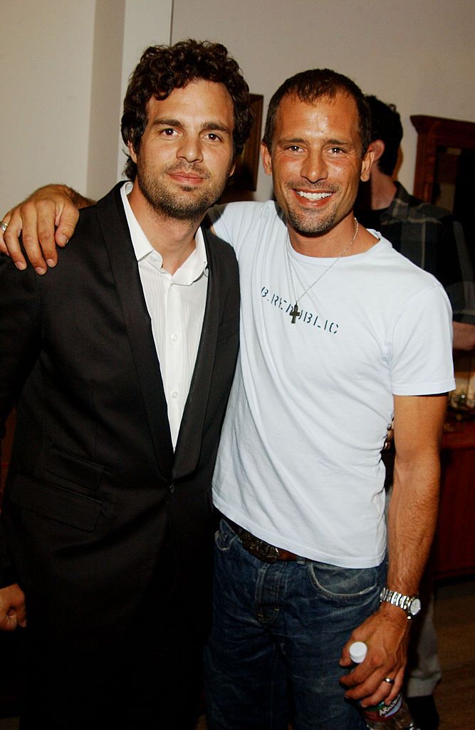 Mark Ruffalo and his brother Scott at a store opening