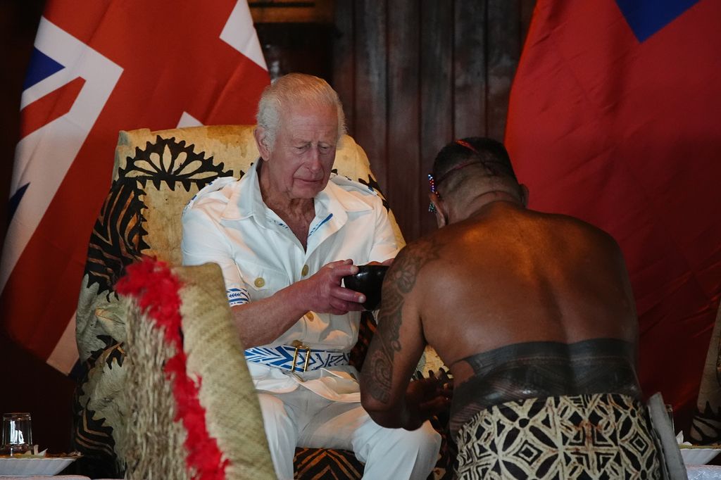 Charles and Camilla were honored with a traditional 'ava ceremony