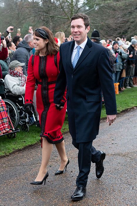 Princess Eugenie and Jack Brooksbank attend church at Sandringham in 2018