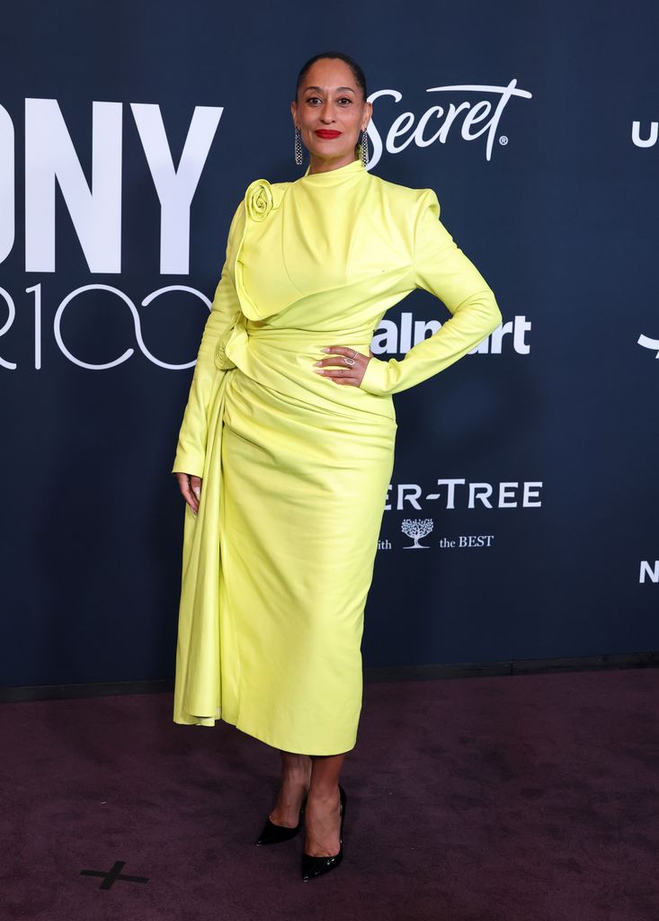 tracee ellis ross neon yellow dress