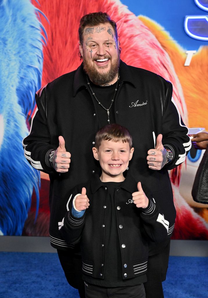 Jelly Roll and Noah Buddy DeFord attend the Los Angeles Premiere of Paramount's "Sonic the Hedgehog 3" at TCL Chinese Theatre on December 16, 2024 in Hollywood, California