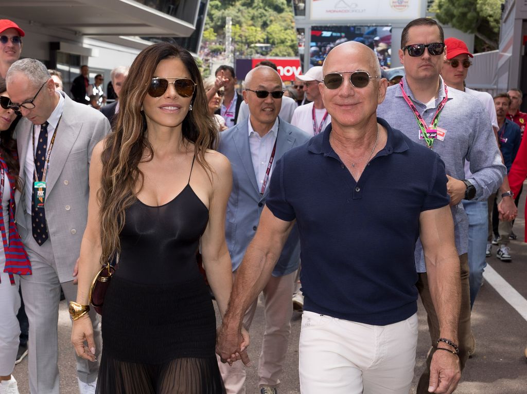 Lauren SÃ¡nchez and Jeff Bezos attends the F1 Grand Prix Of Monaco on May 25, 2025 in Monte-Carlo, Monaco.