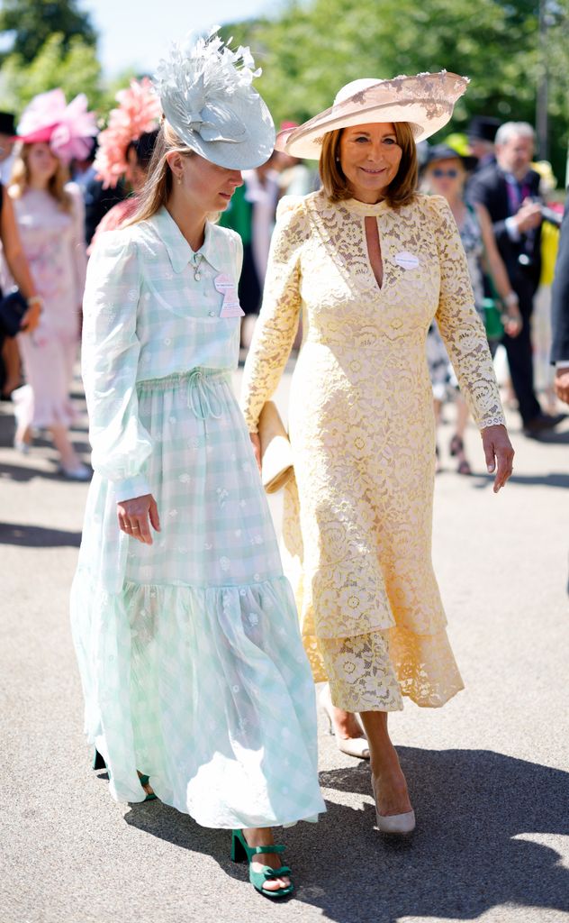 Alizee Thevenet & Carole Middleton attend day 2 of Royal Ascot
