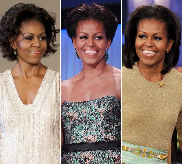 First Lady Michelle Obama, hair