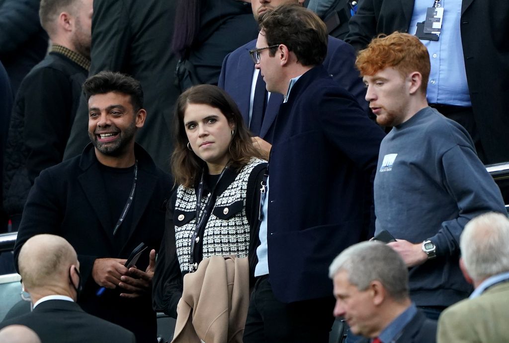 Princess Eugenie (second left) and Jack Brooksbank during the Premier League match at St. James' Park, Newcastle