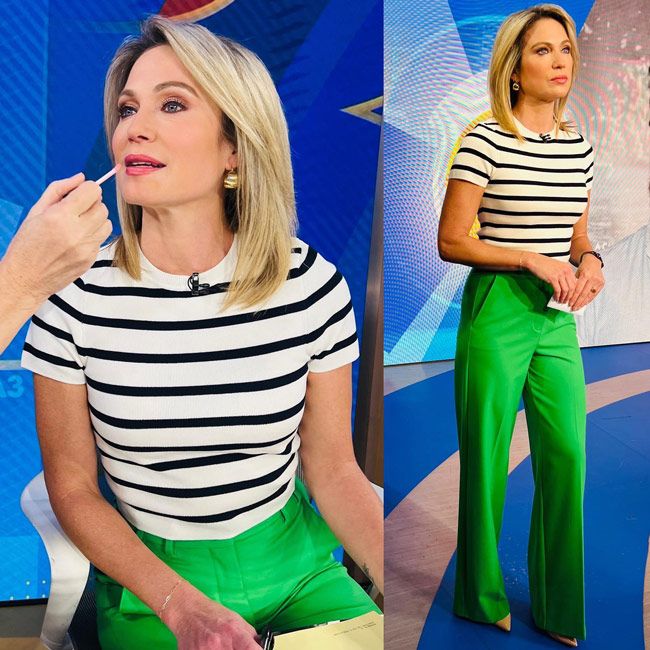 amy robach green trousers