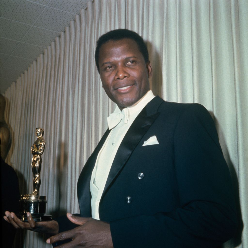 Bahamian-American actor Sidney Poitier (1927 - 2022) at the 39th Academy Awards