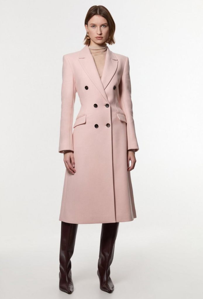 pink karen millen coat for spring