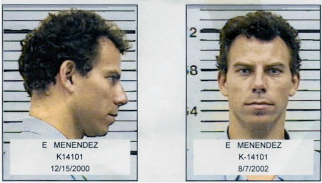 Mug shots of Erik Menendez in 2000 and 2002, following his arrest and conviction for the murder of his parents