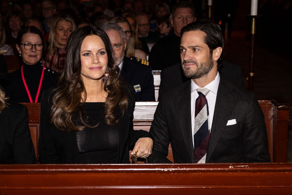 Princess Sofia and Prince Carl Philip in church pew